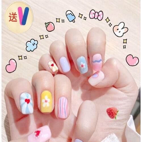New kawaii Full Beauty Nail Art Sticker Flower Cartoon Water Transfers Decals Fancy Pattern Design Watermark Slider Decoration