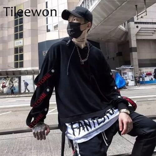 New 2019 Cool Men Hoodie Streetwear Hood Sweatshirt Hoody Men Black Red Long Sleeves Hip Hop Autumn Winter Mens Women Sweatshirt