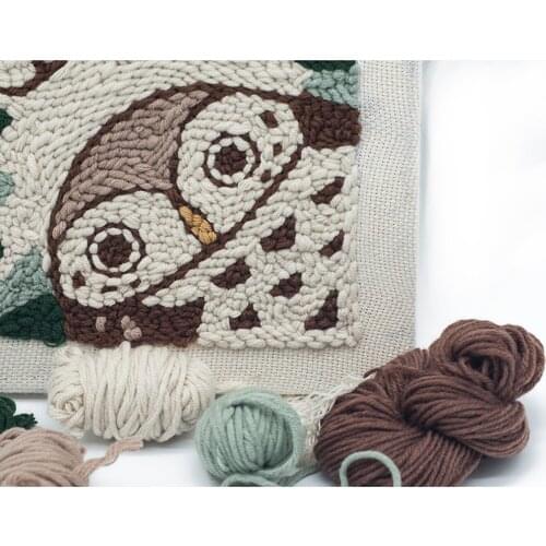 NEW Premium Punch Starter Kit Hooking Craft DIY Material Adjustable 8'' Hoop Punch needle embroidery starter kits