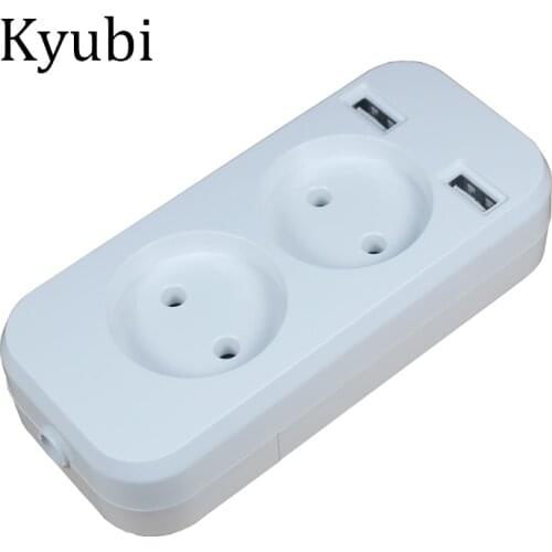 New USB extension Socket for phone charge Free shipping Double USB Port 5V 2A usb wall outlet usb murale steckdose KF-01