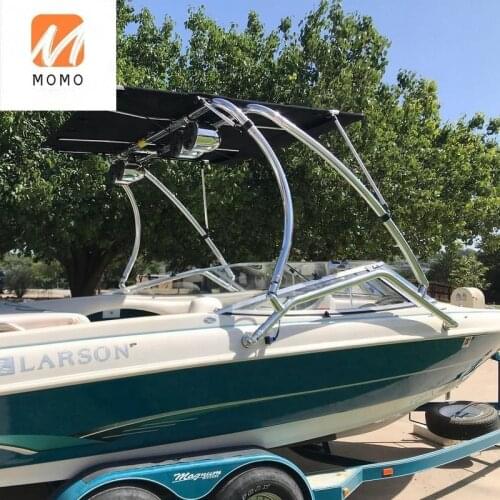 OTB76 Stainless Steel Over Boat Wakeboard Tower Black Canvas