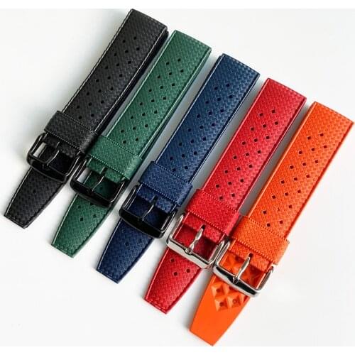 Tropical Rubber Strap 20mm 22mm Soft Silicone Diving Waterproof Sport Wrist Band Men Replacement Watch Band for Seiko SRP777J1