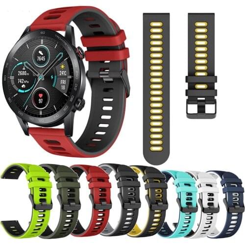 20/ 22mm Silicone Watchband For Huawei Honor Magic Watch 2 46mm 42MM Strap Bracelet Watchstrap for Garmin Vivoactive 3 wristband