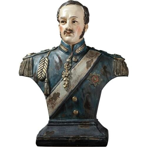 Retro Artcrafts Noble Royal Sculpture Resin Ornaments For Home Decoration Props Study Room Living Room Desktop Display Figurines