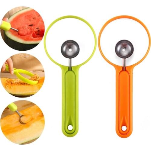 Detachable Stainless Steel Fruit Cutter Watermelon Spoon Peeler Kitchen Accessories Fruit Spoon Kitchen Gadgets Tools