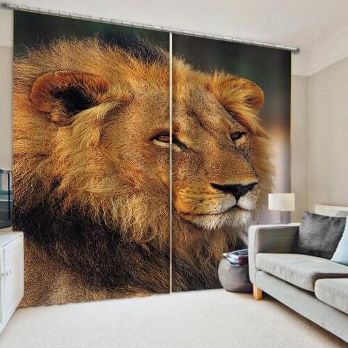 Modern Home Decoration Blackout 3D Curtain stereoscopic lifelike brown lion curtains 3d stereoscopic curtain