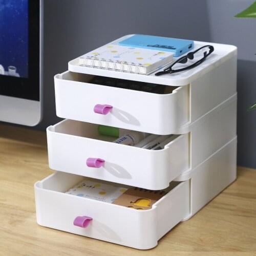 1-layer Drawer Desk Storage Box Plastic Document Sundries Holder Cosmetic Cabinet Storage Organizer Desktop Makeup Organizer Box
