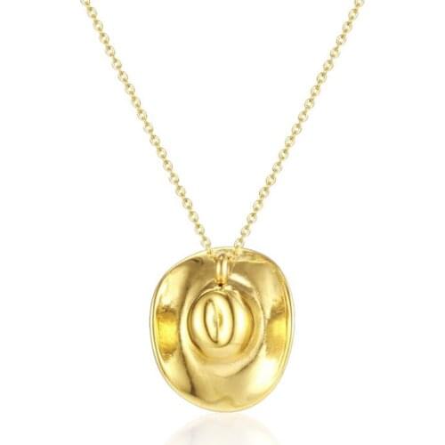 Stainless Steel Gold The Cowboy Hat Black Cremation Urn Pendant Necklace Jewelry Gift For Him with Chain