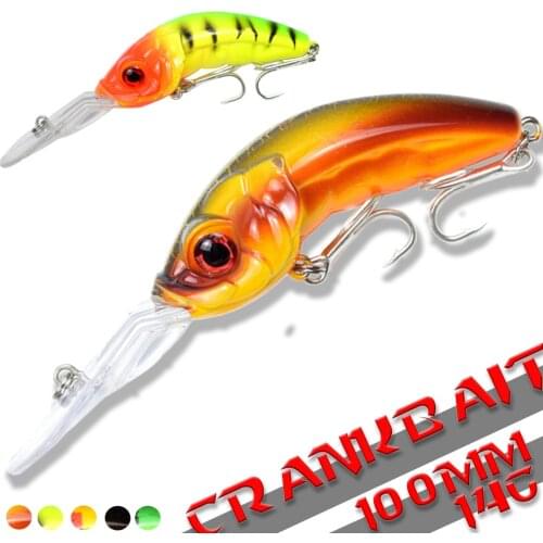 1PCS Crankbait Fishing Lure 100MM/14G Sinking Wobblers Artificial Hard Lures Japanese Quality Winter Deep Sea Fishing Tackle