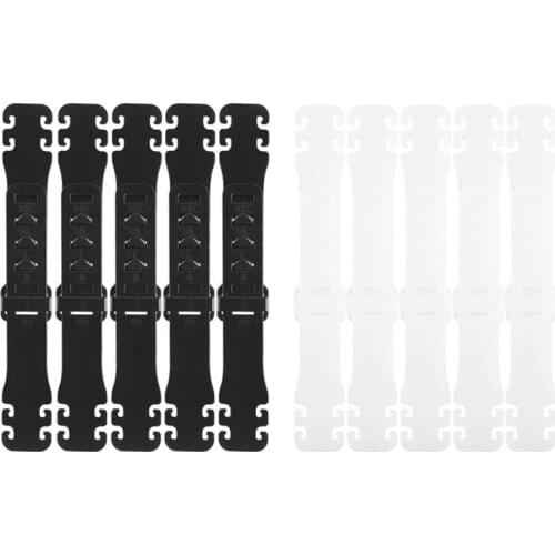 10 Pcs Earache Prevention Fixer Anti-Slip Ear Hooks Extension Buckle Adjustable Earloops Buckle, Black White