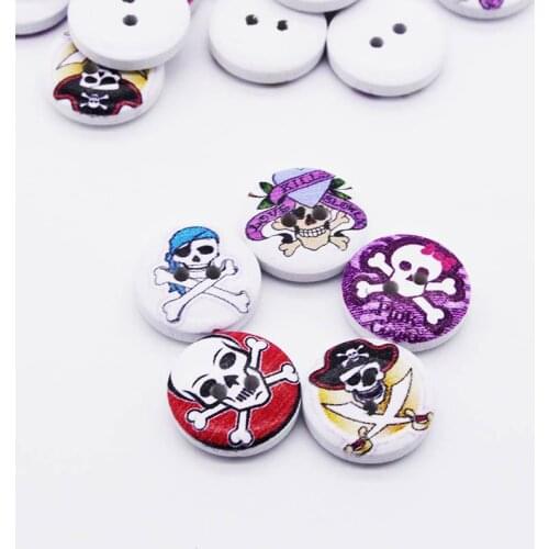 100pcs/lot Circular Button Random Mix Wooden Painting Buttons Craft Scrapbook Sewing Accessories Cardmaking DIY Home Decor Tools