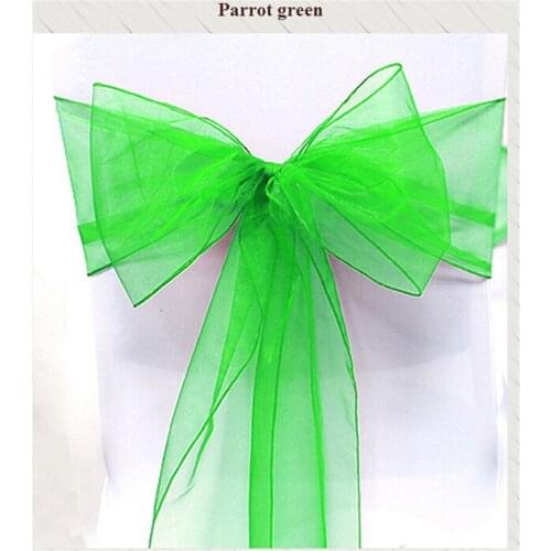 100pcs parrot green Wedding Sashes Chair Bow Banquet Chair Sash for Weddings