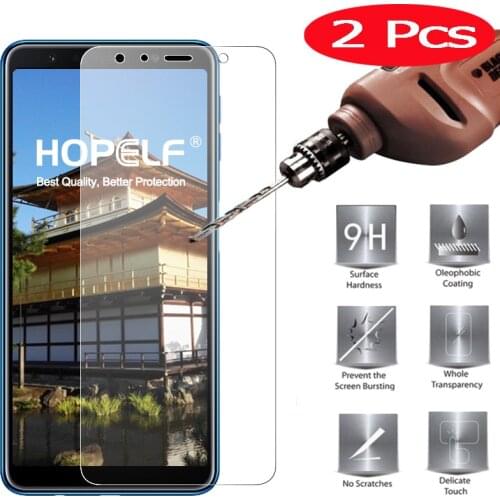 2Pcs Glass for Samsung Galaxy A7 2018 Glass on the Galaxy A7 2018 Protective Tempered Glass for Galaxy A7 2018 Screen Protector