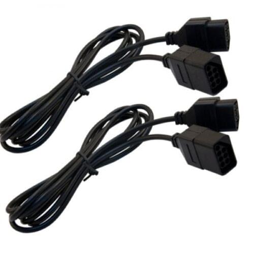 2x New 6 Foot Controller Cord Extensions for Nintendo NES -- 6' Ft. Cable