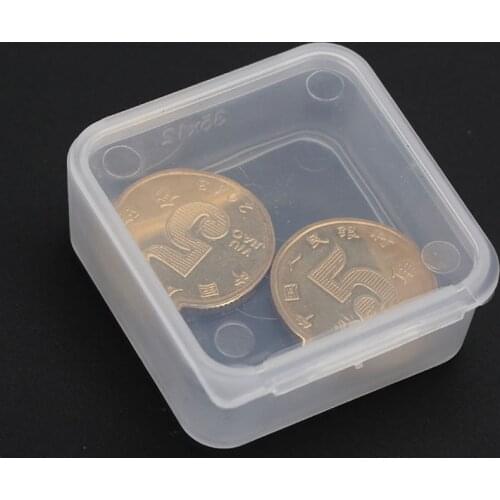 300pcs 3.9*3.9*1.5cm PP Transparent Plastic Small Square Cartridge Storage Box With Lid Part Accessories Finishing Box ZA5127