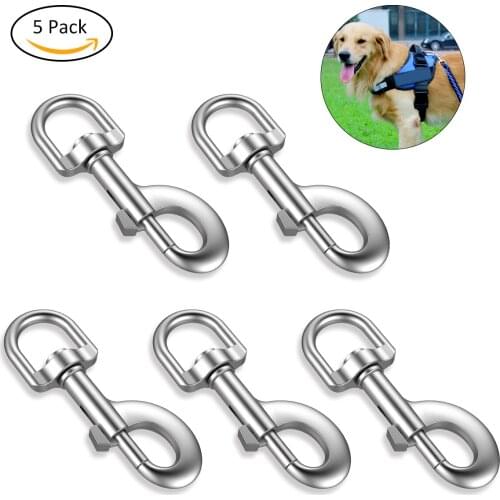 5pc Swivel Outdoor Keychain Snap Hook Dog Leash Clasp Heavy Duty Snap Clips for Dog Cat Pet Collar Clasp Outdoor Camping Picnic