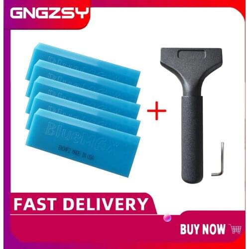 5pcs Spare Rubber Bluemax Blades + 1pc Alloy Handle Ice Scraper Auto Bluemax Vinyl Application Squeegee Wholesale B24+5B02