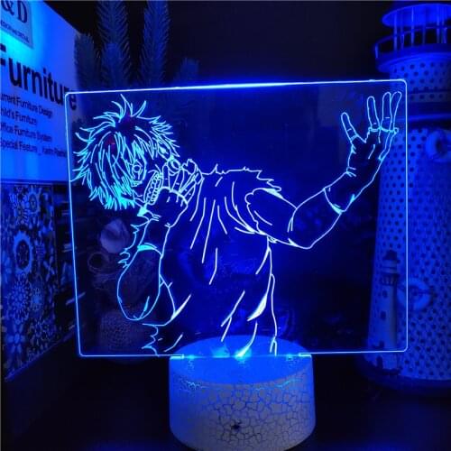 Anime 3D Figure Lamp Tokyo Ghoul Kaneki Ken Acrylic Led Night Lamp For Kids Bedroom Decor Night Light Birthday Gift Manga Gadget