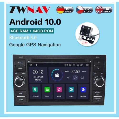Android 10.0 Car Multimedia GPS Navigation For FORD FIESTA FUSION GALAXY TRANSIT KUGA radio Player Head Unit dsp 4G 64GB/32GB