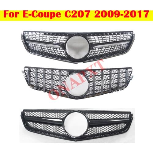 For Mercedes-Benz E-class Coupe C207 Car styling Middle grille Two-Door E-Coupe 2009-2017 GT AMG style front grill vertical bar