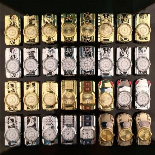 Butane Jet Torch Lighter, Watch with Various Shapes, Quartz Cool Lighter, Compact Cigarette Gift for Men Smoking Accessories