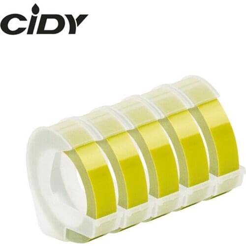 CIDY 5pcs Grass green Compatible DYMO 3D Plastic Embossing Xpress Label 9mm*3m for DYMO 1610/1575 Embossing printer MOTEX E101