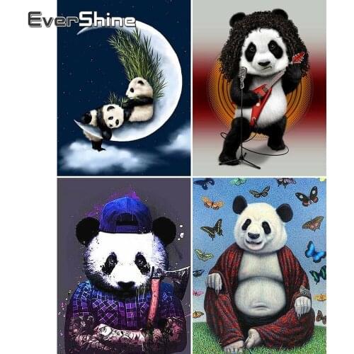 Evershine DIY Diamond Embroidery Full Display Panda Diamond Painting Animal Diamond Mosaic Cartoon Rhinestones Pictures Beadwork