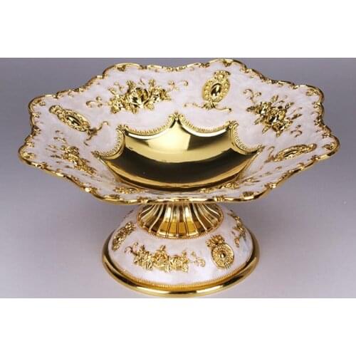 European high grade alloy snack plate European fruit plate snack plate melon fruit cup snack plate wholesale KTV table set suppl