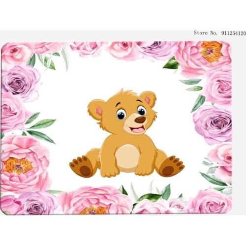 Flannel Cartoon Anti Slip Carpet Animal Flower Print Dust Door Mats Outdoor Entrance Floor Rug Bathroom Rug Happy Holiday Mats