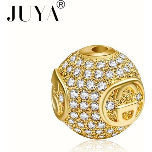 2019 Fashion Micro Pave 12mm Round Ball Beads For Jewelry Making High Quality Copper Metal CZ Stone DIY Bracelets Jewelry Beads