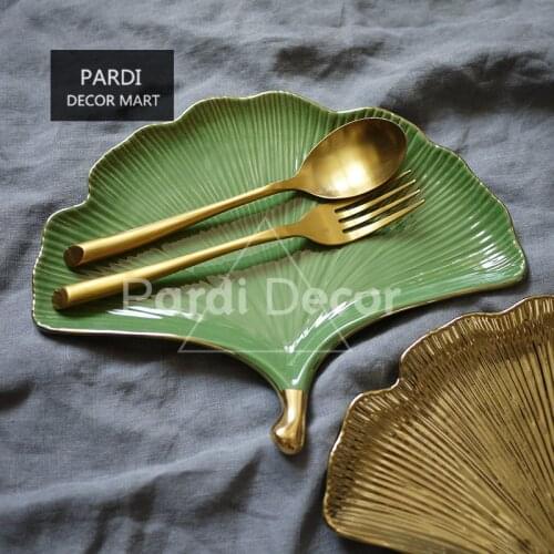 Ginkgo leaf Ceramic plate jewelry storage plate ginkgo leaf decoration tray 1pc/lot