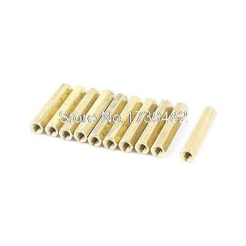 M3 x 25mm Female/Female Thread Brass Hex Standoff PCB Pillar Spacer 10pcs