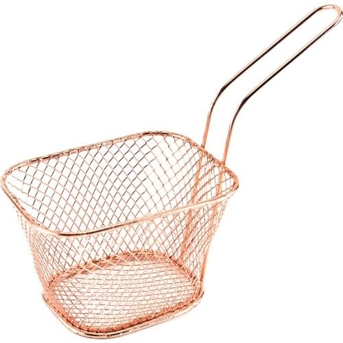 Stainless Steel Metal Basket French Fries Basket Mini Frying Storage Holder for Home RERI889