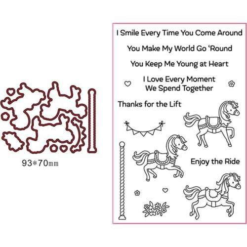 Metal Cutting Dies And Stamps Enjoy The Ride Thank For The Gift Horse For DIY Scrapbooking Embossing Album Paper Cards Dies 2021