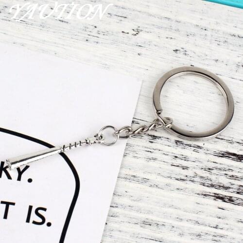New Fashion Keychain i love baseball Pendants DIY Men Jewelry Car Key Chain Ring Holder Souvenir For Gift Baseball bat