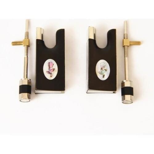 Wholesale 5 Sets High Quality Brand New Ebony Violin 4/4 Bow Frog Ablone Full Lined Nickel Silver Parts