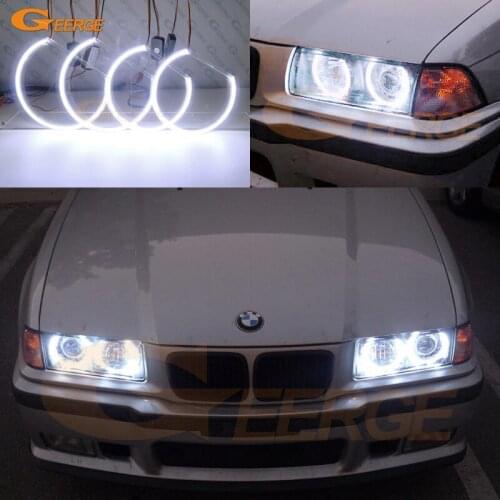 Excellent Day Light Ultra bright COB led angel eyes kit halo rings For BMW E36 3 Series with Euro headlights 1992-1998