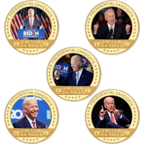 WR Joe Biden Gold Plated Coin Collectibles with Coin Case USA Challenge Coins America Original Coin Medal Gift Set for Men