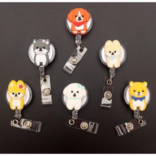 Cute Dog Style Retractable Badge Reel For Nurse & Doctor Card Holder Office & Hospital Supplies Boy & Girl Name Card