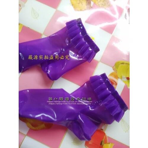 Sexy Latex Socks Ruffles Rubber Cosplay Stocking Tight
