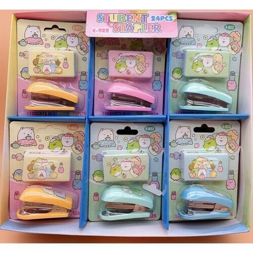 12 pcs/lot Mini Sumikko Gurashi Stapler Set Stapling Machine With No.10 Staples Office School binding Supplies Cute Staplers