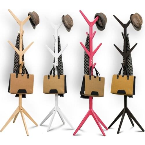 Solid Wood Coatrack Branch Children Fashion Clothes Rack Hook Bedroom Hanger Coat Racks Assemble Colorful Living room furnitur