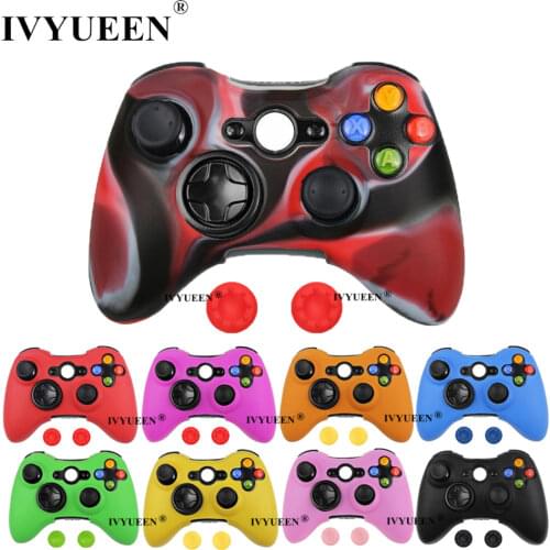 IVYUEEN 20 Colors Soft Silicone Protective Skin Case for Microsoft Xbox 360 Wired / Wireless Controller Analog Sticks Caps Cover