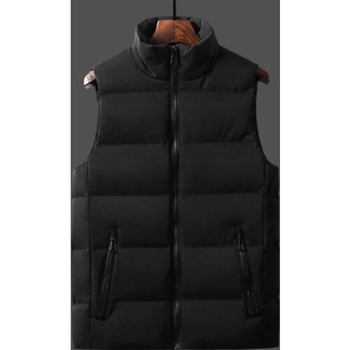 Cotton vest mens autumn and winter leisure thickening warmth down casual cardigan waistcoat color matching jacket