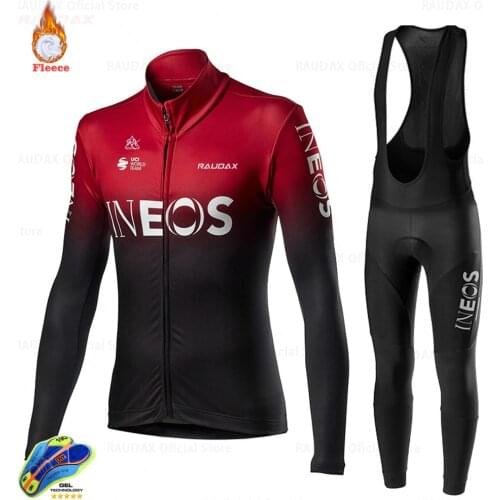 INEOS 2021Keep warm in winter Long Sleeve Cycling Set Mountain Bike Clothing Autumn Bicycle Jerseys ClothesMaillot Ropa Ciclismo