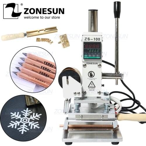 ZONESUN ZS-100B Dual Use Hot Foil Stamping Machine Manual Bronzing Machine For Pvc Card Leather Pencils Paper Stamping Machine