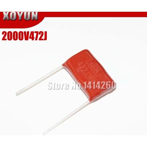 10PCS CBB81 2000V472J 0.0047UF 2KV4.7NF Pitch 20mm 472J 2000V CBB Polypropylene Film Capacitor