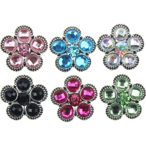 10PCS/OT New Ancient Silver Plating 18mm Rhinestone Snap Button Charm Bracelets jewelry Snap Button Bracelets For Women