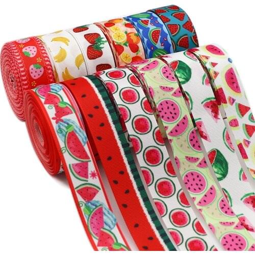 10 Yards 7/8" (22mm) Fruit Printed Grosgrain Ribbons For Hair Bows DIY Handmade Materials Y2020123103