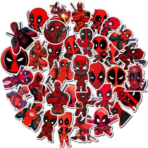 35pcs Marvel Skateboard Stickers The Avengers Deadpool Man Cartoon Sticker Luggage Laptop Decal Moto Bicycle Sticker Toys